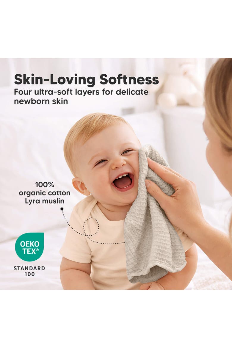 5-Pack Lyra Muslin Baby Washcloths, Alternate, color, Sage