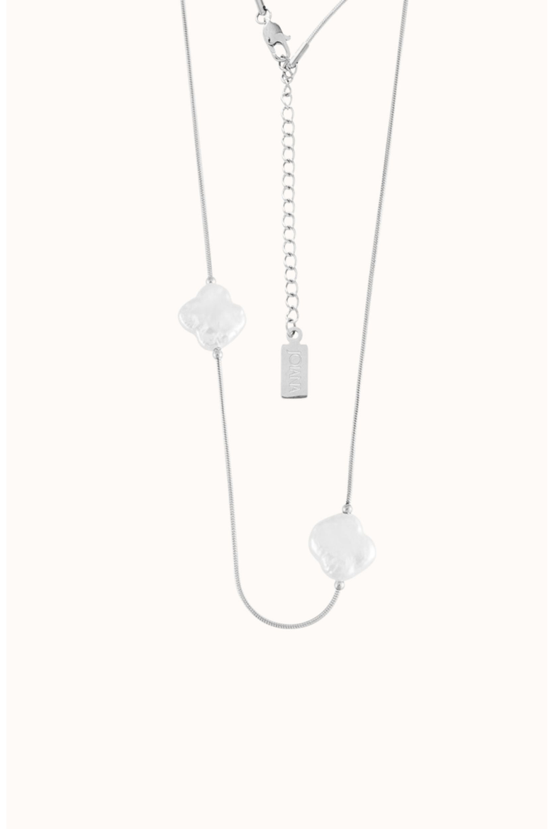 Clover Chain Necklace, Main, color, White Silver