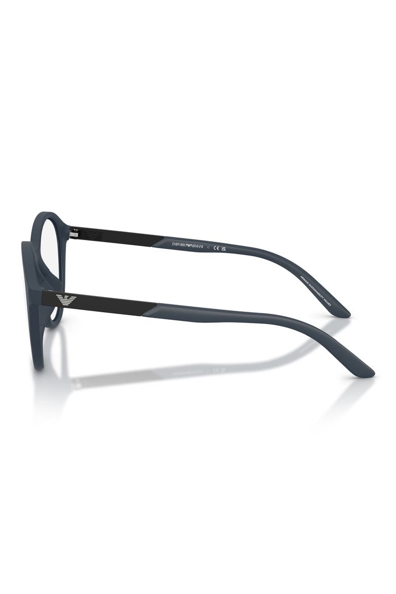 Kids' 48mm Round Optical Glasses, Alternate, color, MATTE BLUE / CLEAR