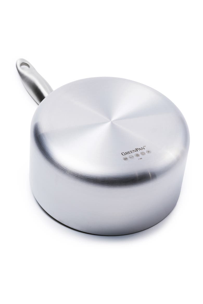 Venice Pro 1.5-Quart Stainless Steel Ceramic Nonstick Saucepan with Lid, Alternate, color, STAINLESS STEEL