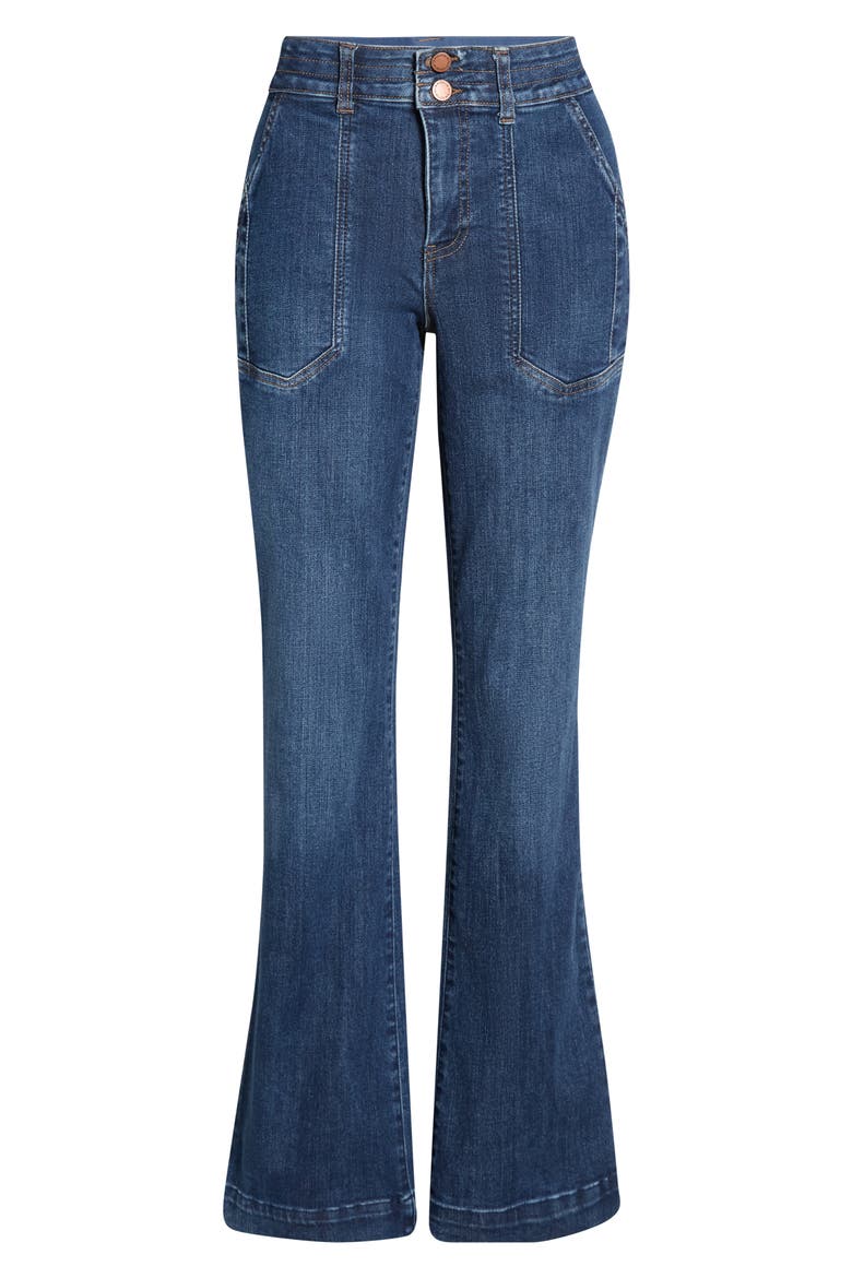 Madison High Waist Utility Pocket Bootcut Jeans, Alternate, color, MID BLUE