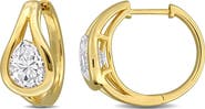 Julianna B. Moissanite Mini Hoop Earrings Yellow Plated Silver