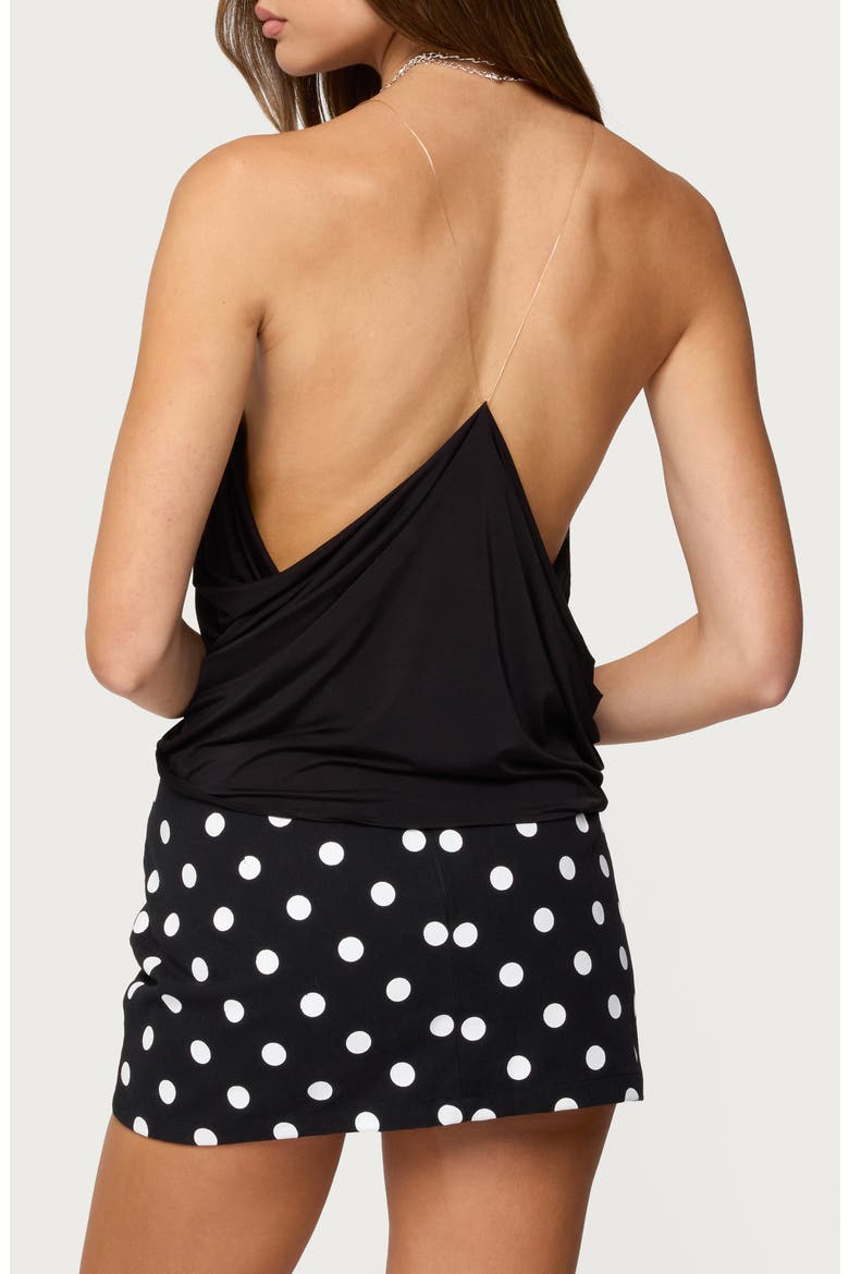 Ainsley Wrap Front Top, Alternate, color, BLACK