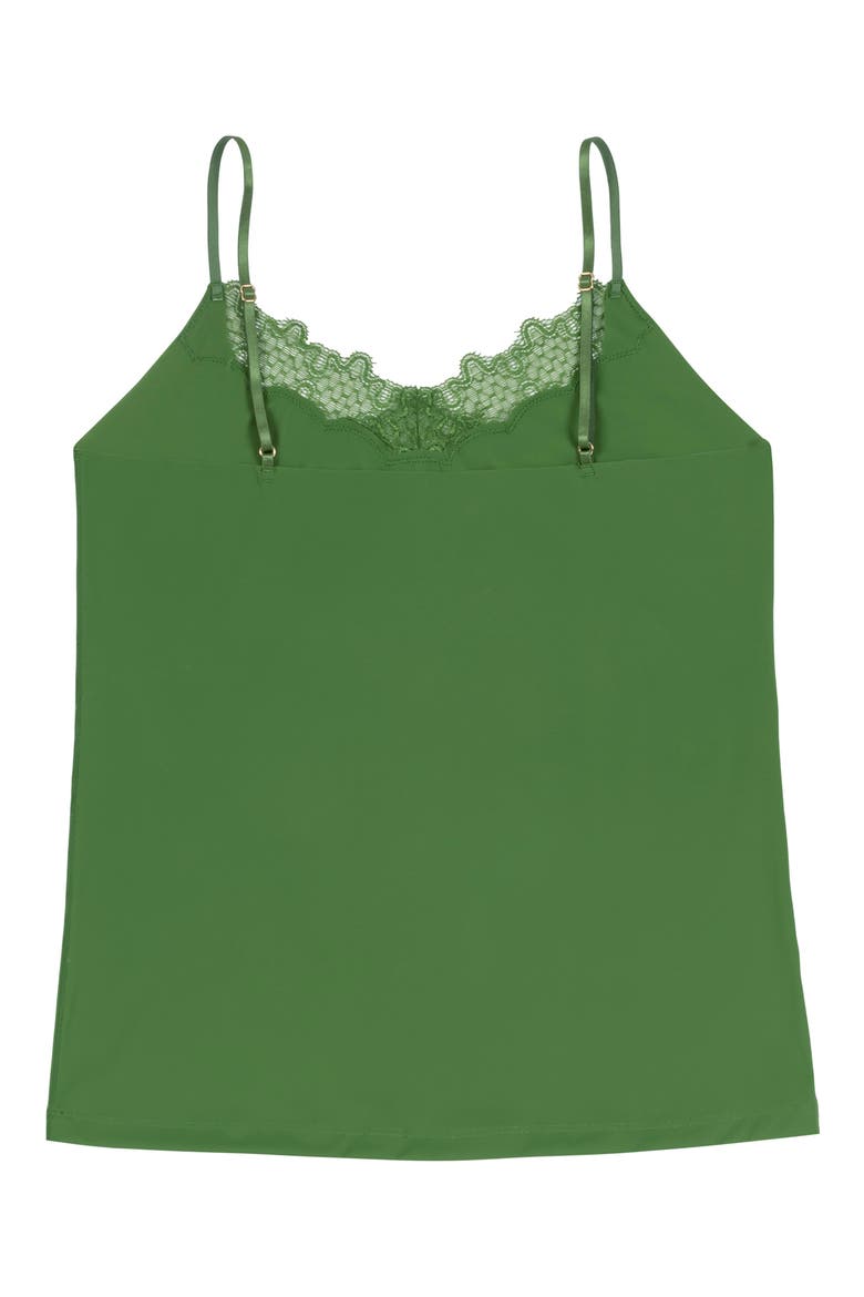 Soft Seamless Camisole with Lace, Alternate, color, KALE