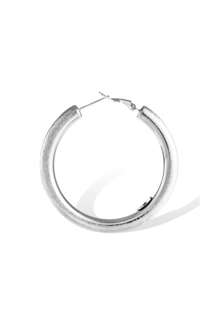 Retro Large Hoop Earrings, Alternate, color, Silver