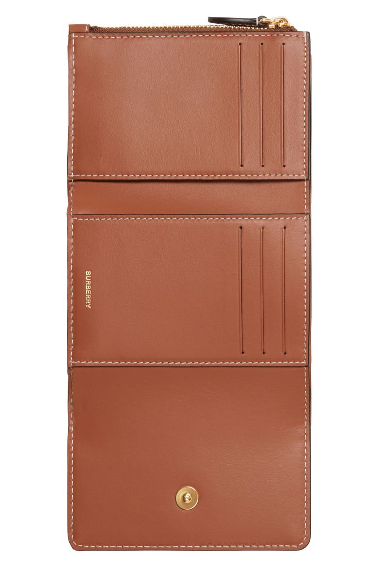 Lancaster Check Coated Canvas French Wallet, Alternate, color, VINTAGE CHECK/ BRIAR BROWN