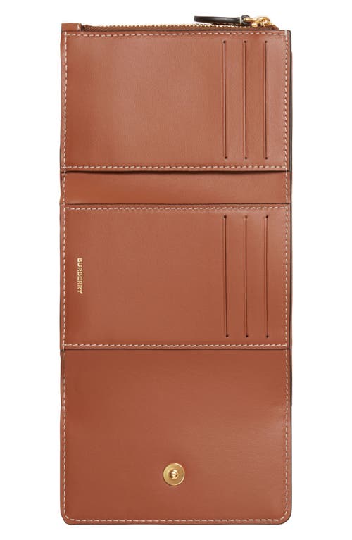 Burberry Lancaster Check Coated Canvas French Wallet In Brown