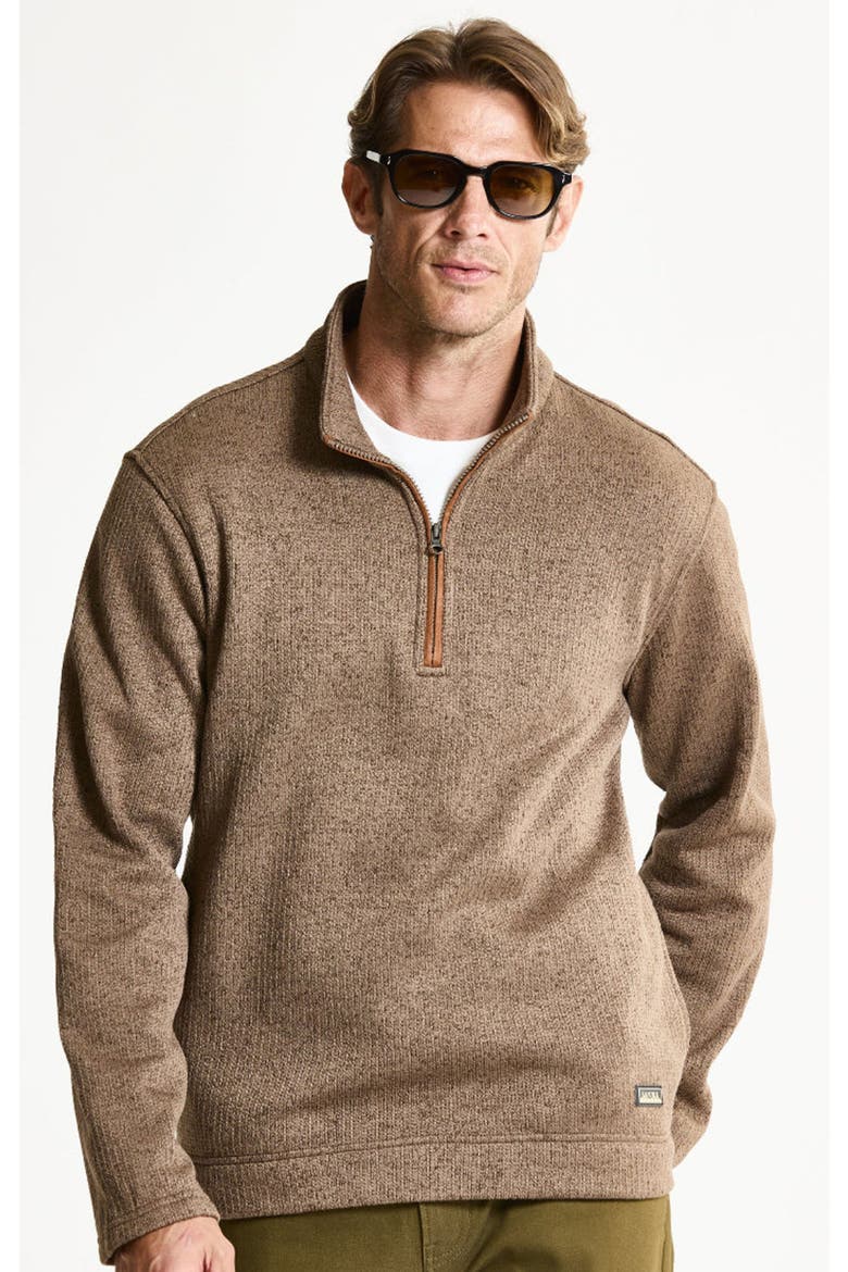 Stretch Sweater Fleece Quarter Zip, Main, color, DARK TAUPE
