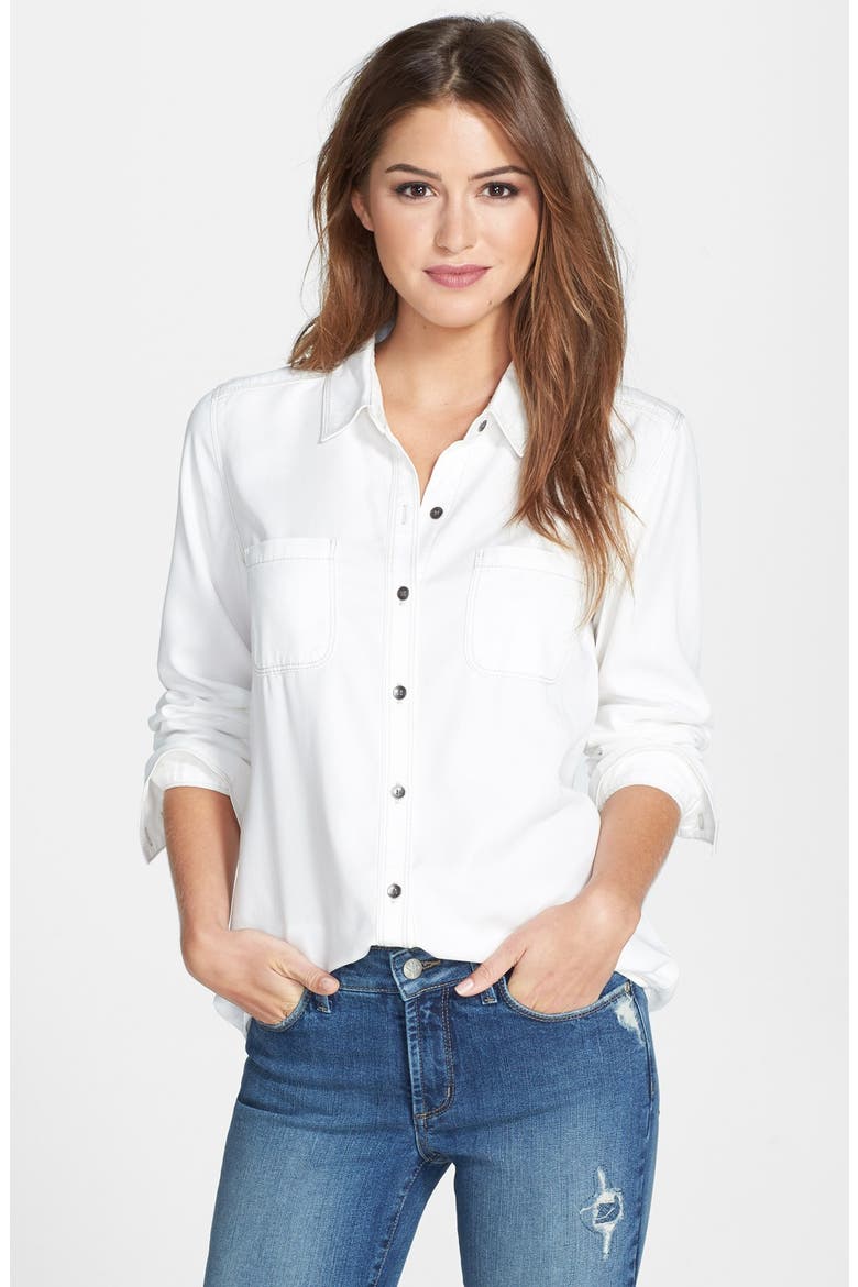 Tencel® Denim Shirt, Main, color, CREAM CLOUD