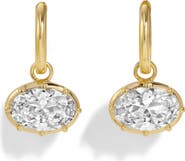 LILI CLASPE Cleo Oval Cubic Zirconia Charm Huggie Hoop Earrings