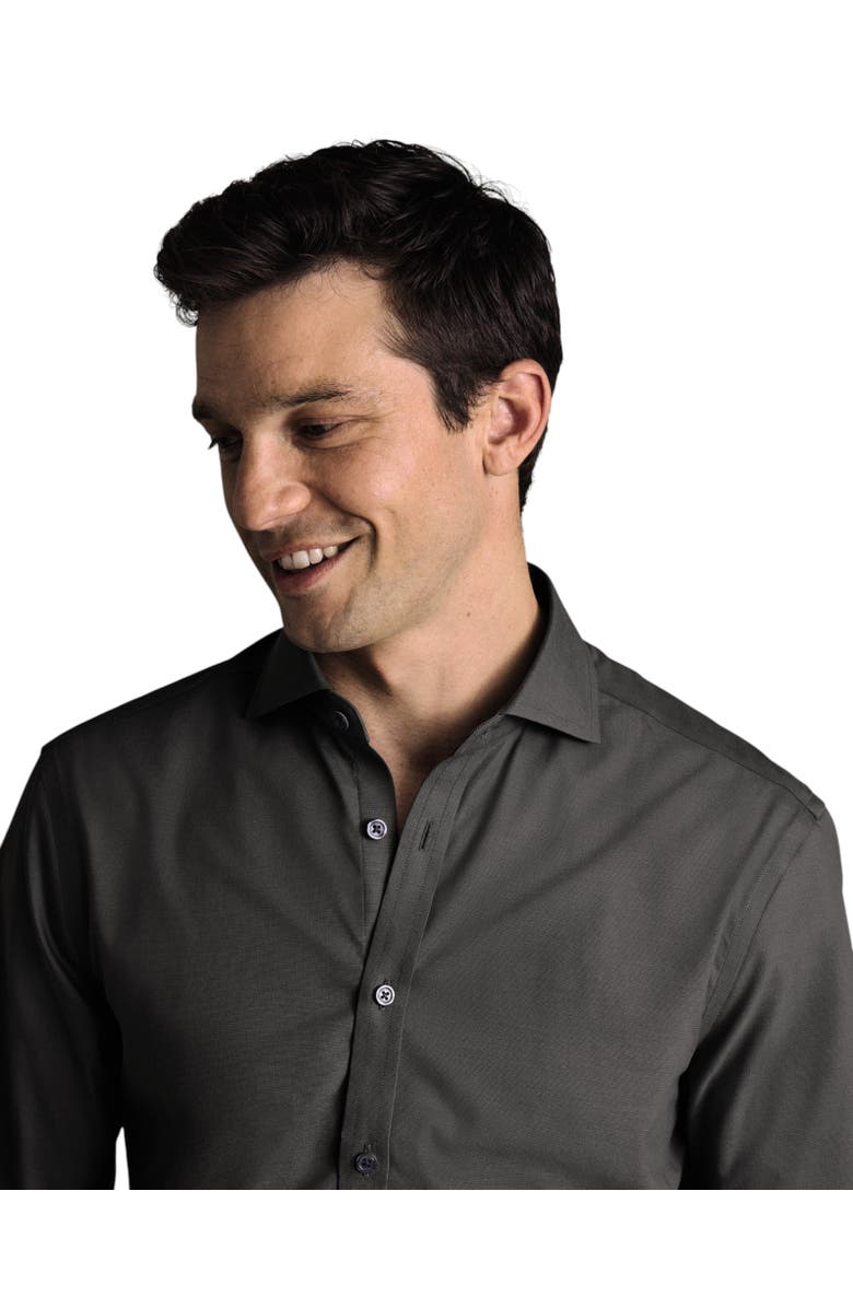 Charles Tyrwhitt Non-Iron stretch Poplin Shirt, Alternate, color, Charcoal Grey