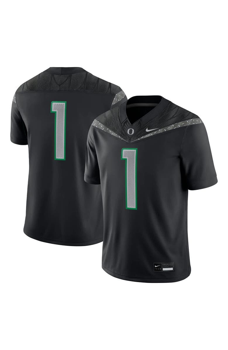 Nike Men's Nike #1 Black Oregon Ducks Game Jersey, Alternate, color, Black