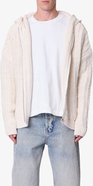 mnml Open Stitch Zip Hooded Cardigan