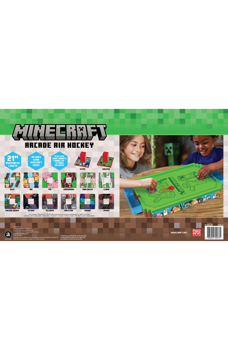 MINECRAFT Arcade Air Hockey - Overworld -Premium Series, 21", Kids 3+, 2 Player, Alternate, color, Multicolored