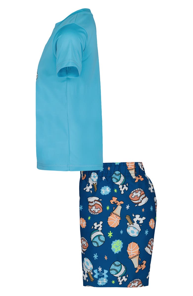 Under Armour Kids' Ice Cream Rashguard & Swim Trunks Set, Alternate, color, Fresco Blue
