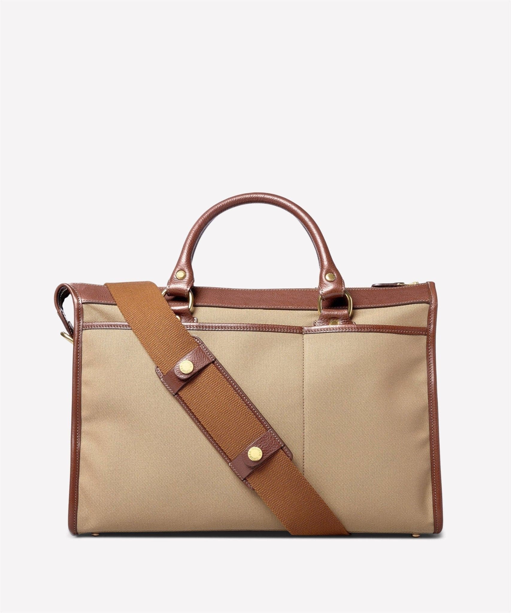 Examiner No. 5, Alternate, color, Khaki Twill / Vintage Chestnut