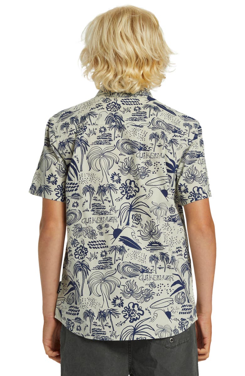 Quiksilver Kids' Aero Flow Classic Short Sleeve Button-Up Shirt, Alternate, color, 