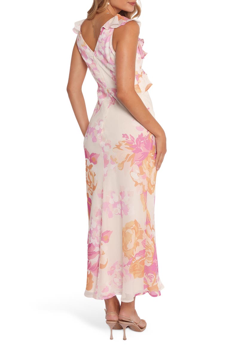 Kaori Ruffle Midi Cocktail Dress, Alternate, color, PINK FLORAL