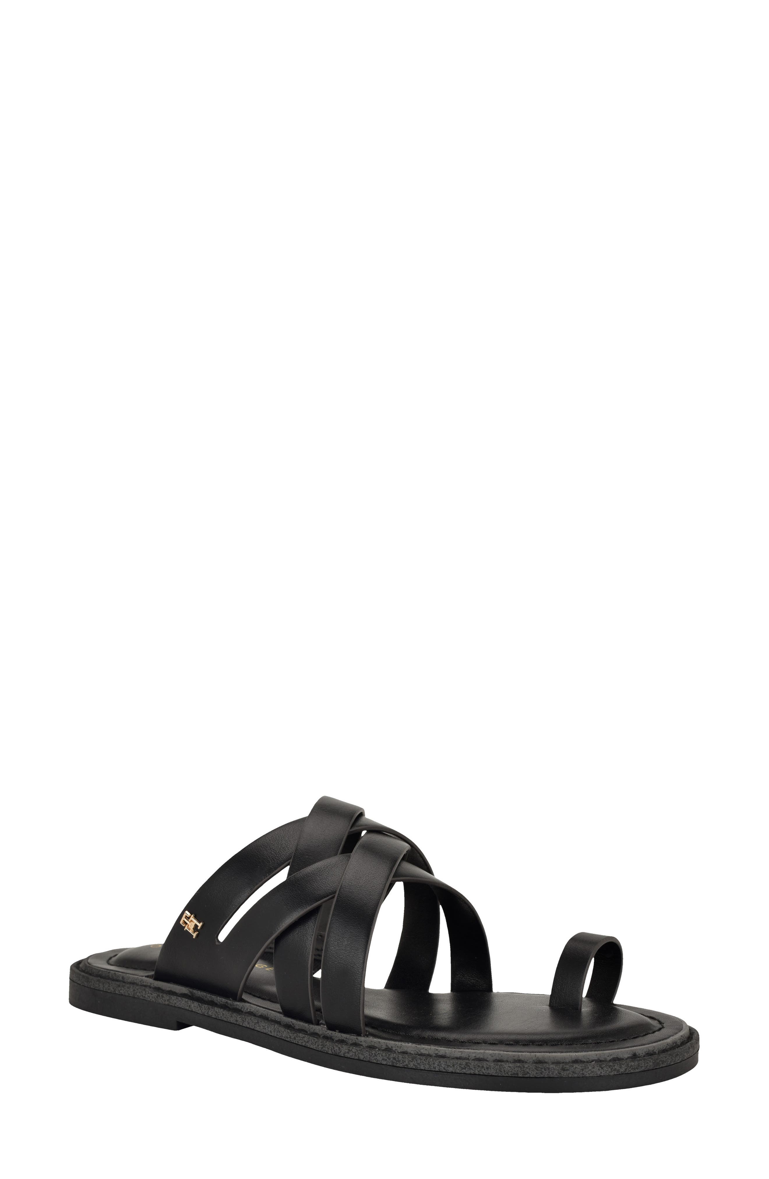 Tommy Hilfiger Benett Sandal, Main, color, Black