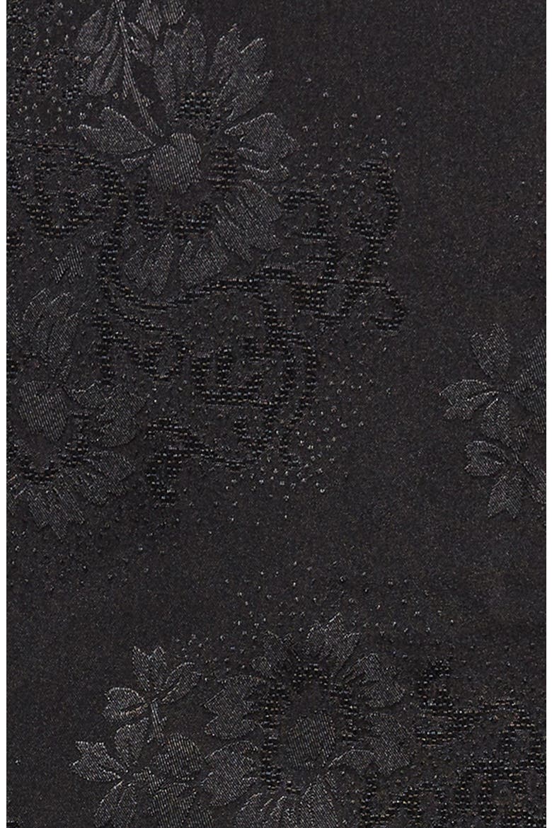 Kids' Floral Embossed Sleeveless Satin Dress, Alternate, color, BLACK
