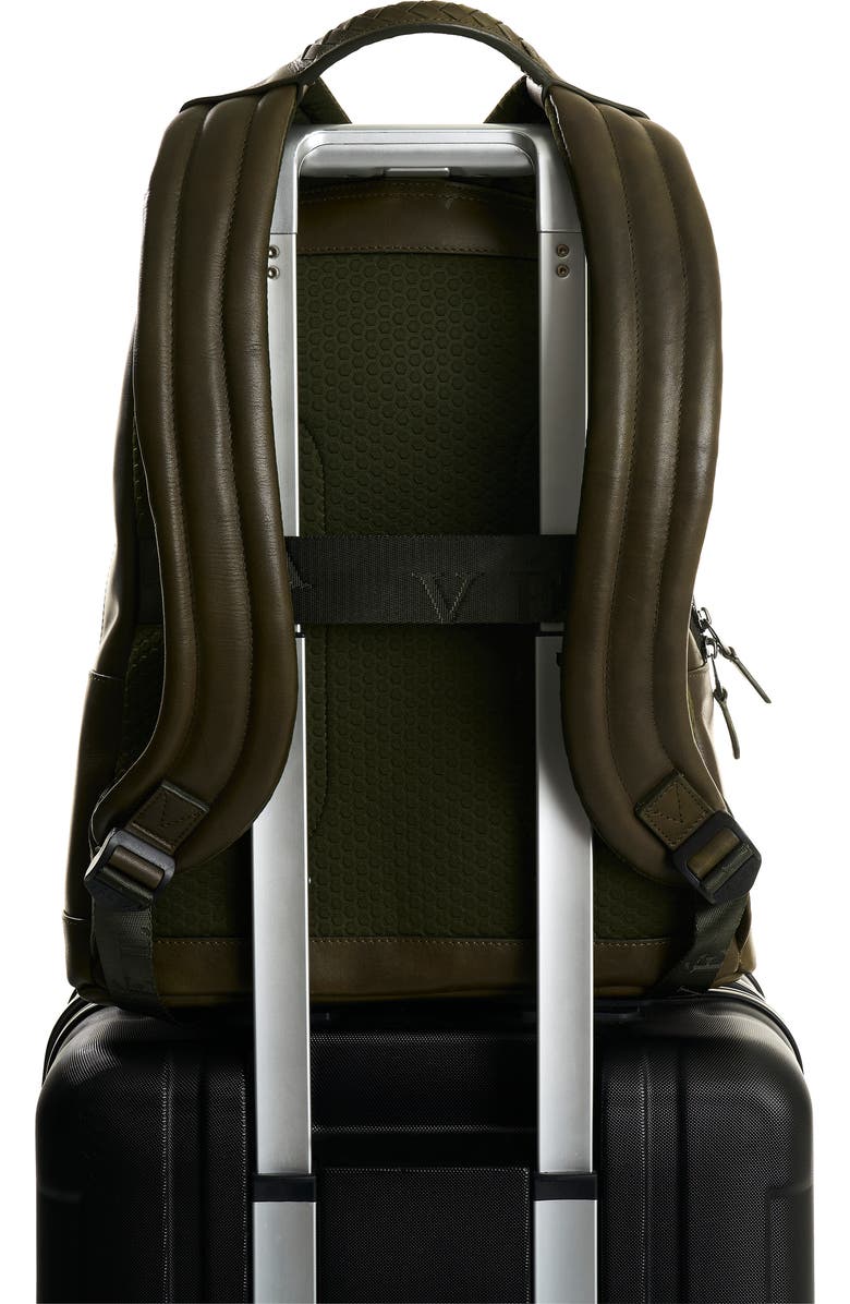 Velez Smooth Leather Backpack with Vintage Effect, Alternate, color, Dark Green
