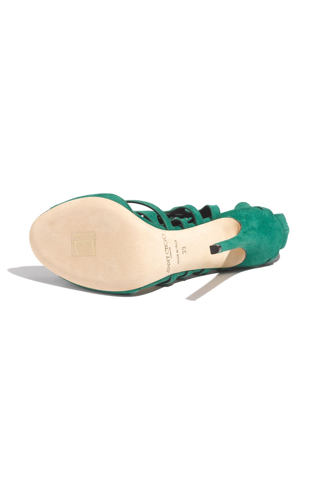 'Imogen' Caged Sandal, Alternate, color, EMERALD SUEDE