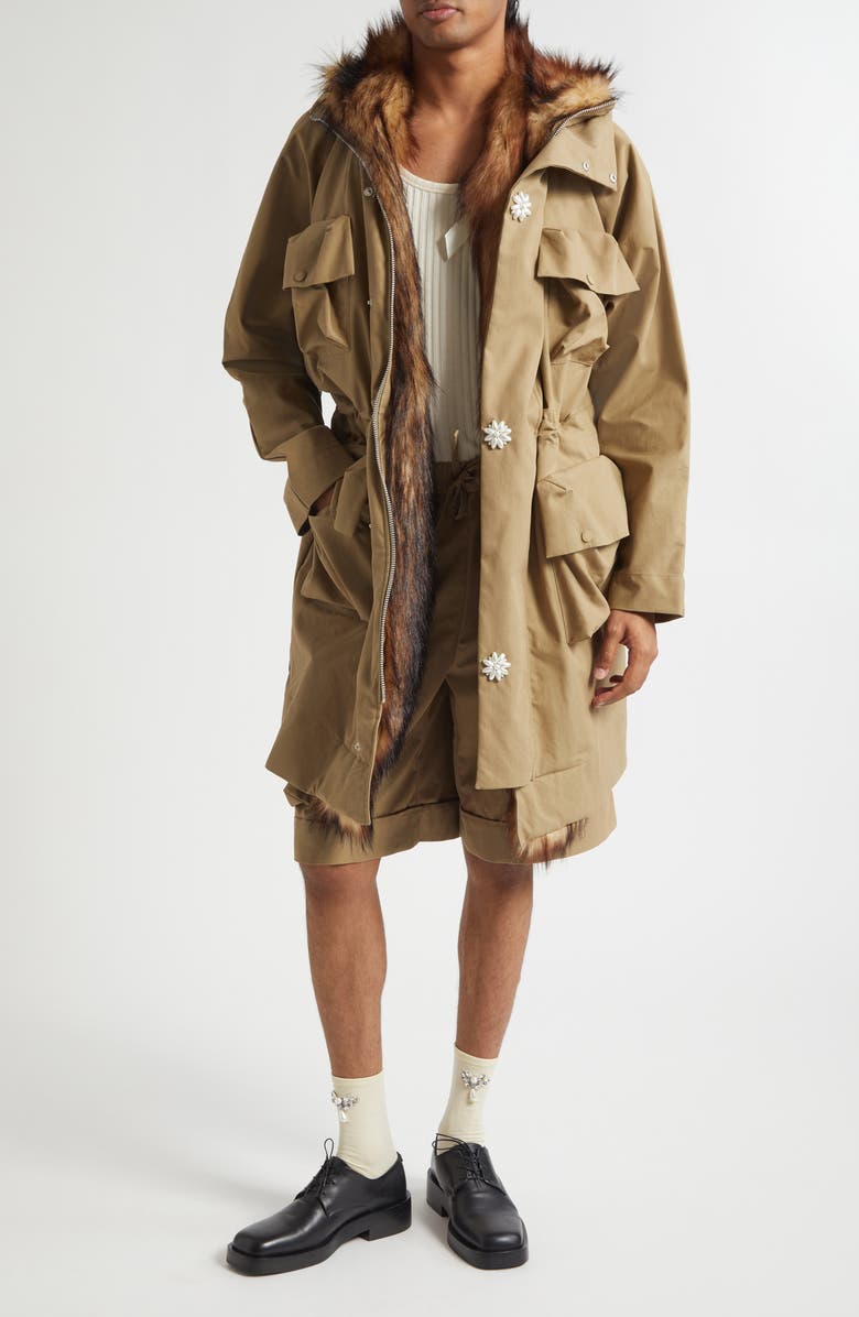 Simone Rocha Drawstring Cargo Shorts, Alternate, color, Stone