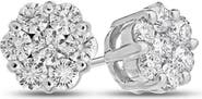SOUZANA by Suzy Levian 14K Gold White Diamond Cluster Stud Earrings