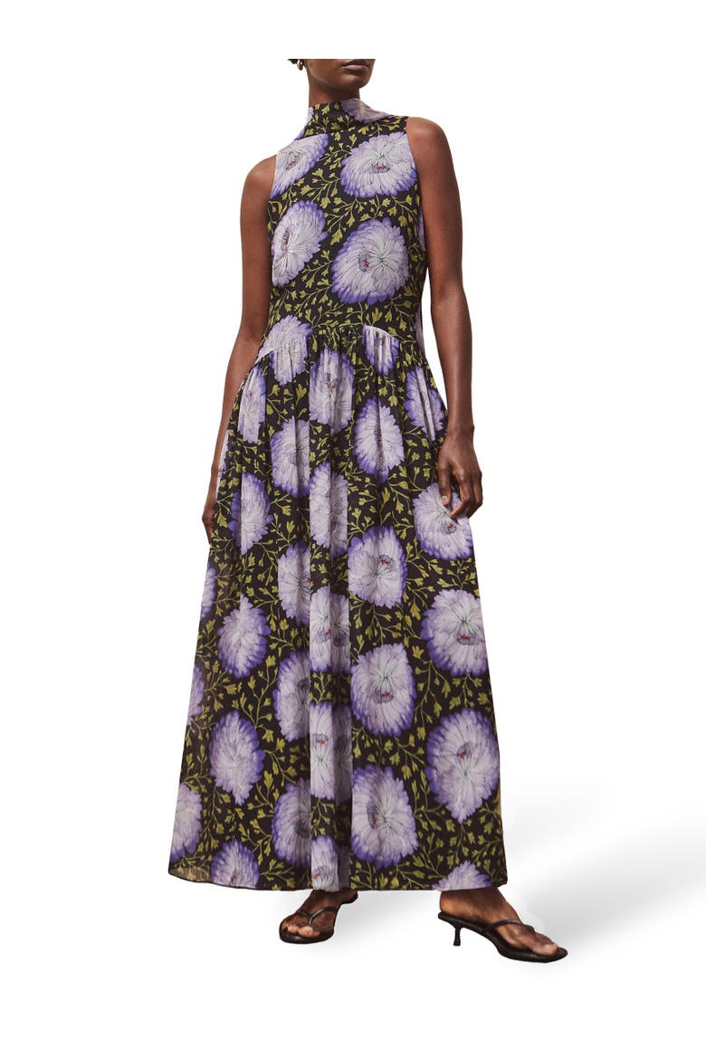 Print Chiffon Maxi Dress, Alternate, color, Lilac