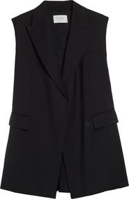 SPORTMAX Albero Pleat Back Wool Blend Vest