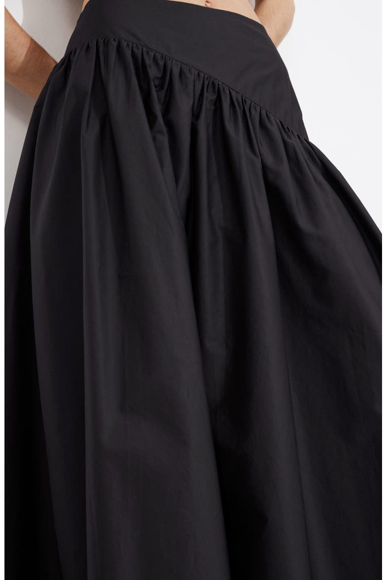 Cotton Midi Skirt, Alternate, color, BLACK