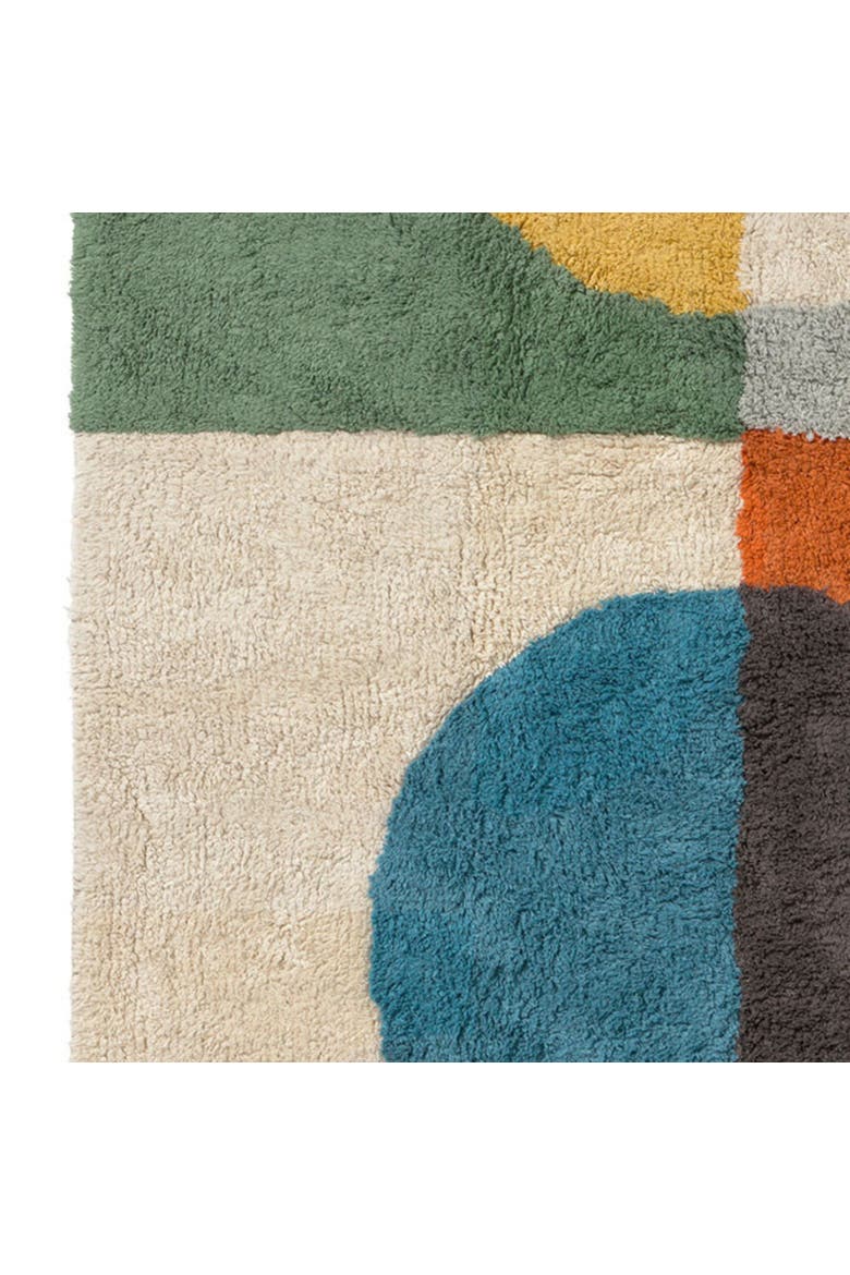 Washable Rug Illusion Lens, Alternate, color, Green, Blue, Orange, Beige