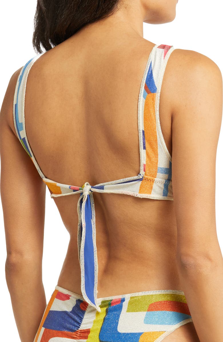 Becca Midcentury Metallic Bikini Top, Alternate, color,