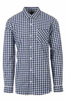 BURNSIDE Plaid Stretch Poplin Button-Down Shirt