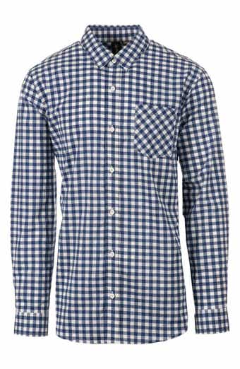 BURNSIDE Plaid Stretch Poplin Button-Down Shirt