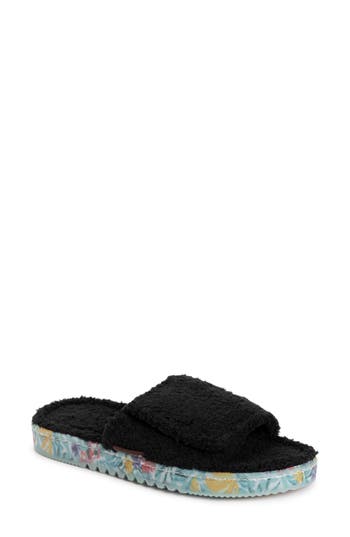 Muk Luks Acacia Faux Shearling Slipper In Black