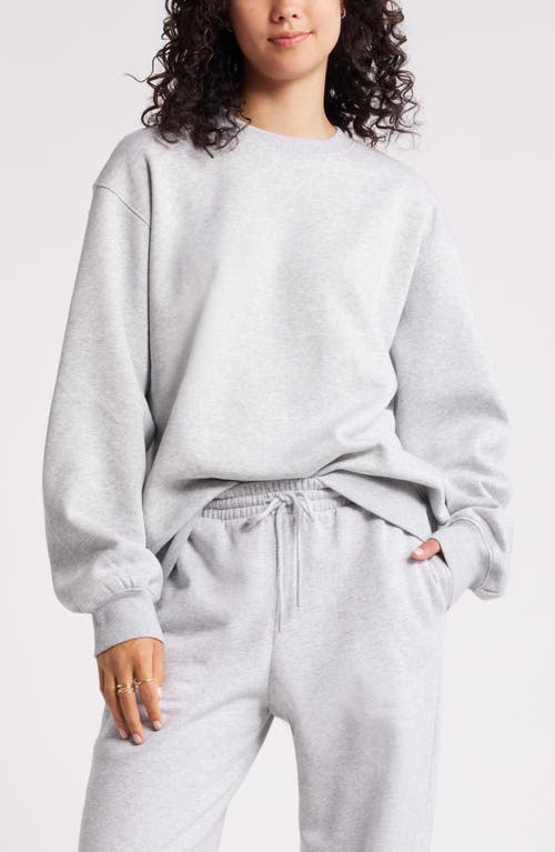 Bp. Fleece Detail Oversize Crewneck Sweatshirt In Gray