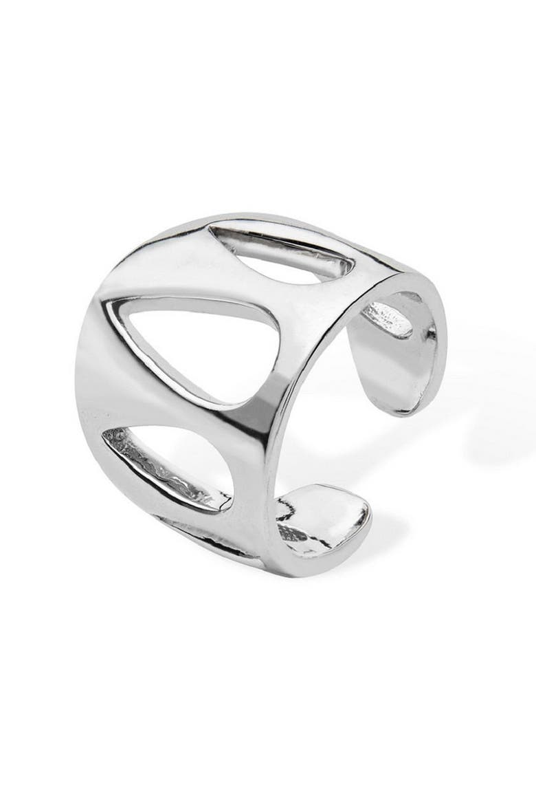 Petal Ear Cuff, Main, color, Sterling Silver