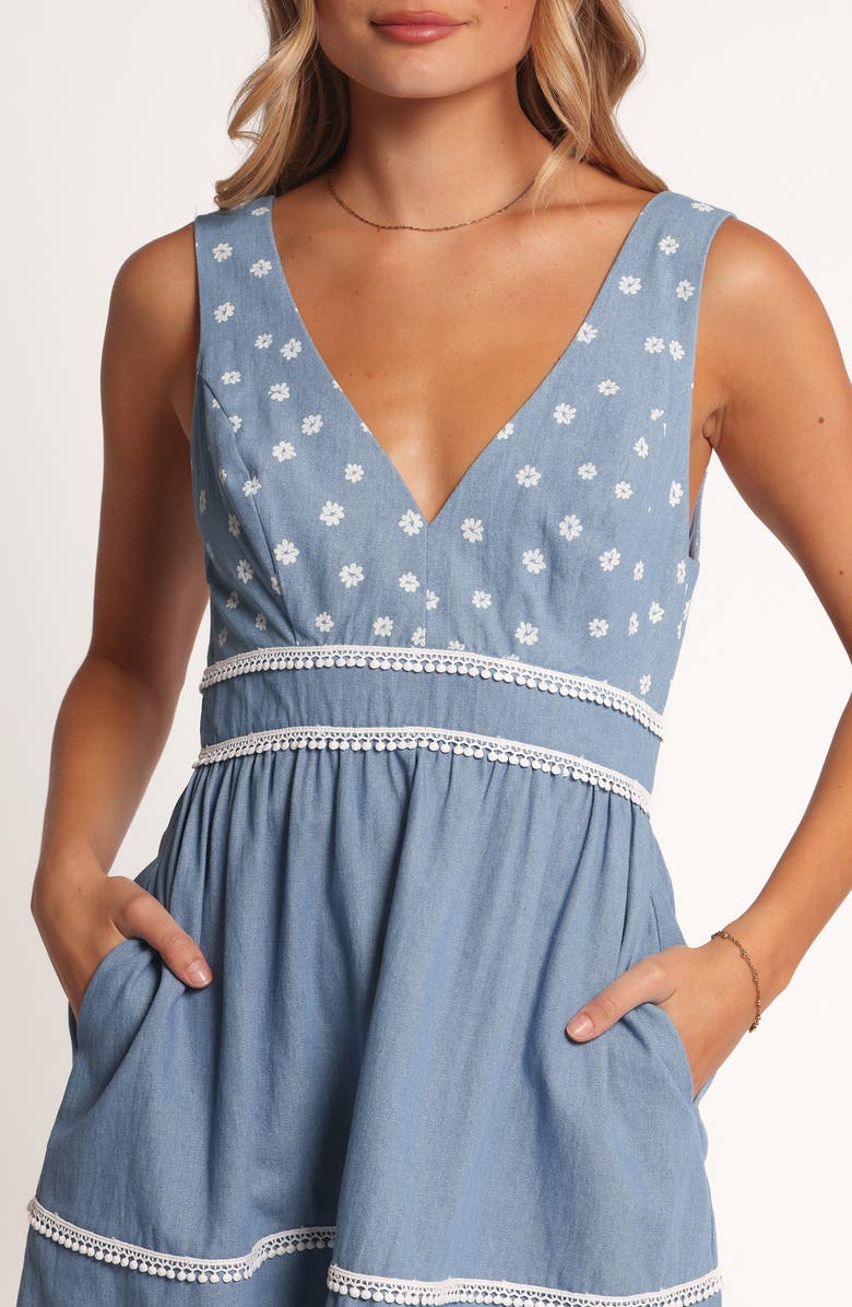 Petal & Pup Estrella Embroidered Minidress, Alternate, color, Denim