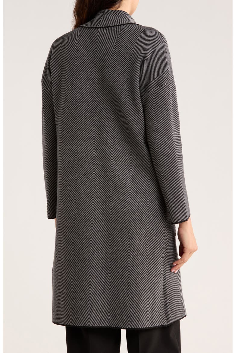 Open Front Long Cardigan, Alternate, color, CHEVRON CHARCOAL