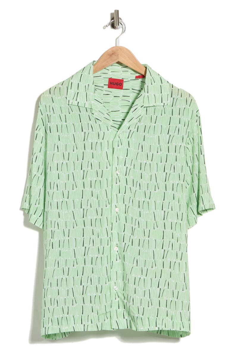 Espino Slim Fit Camp Shirt, Main, color, OPEN GREEN