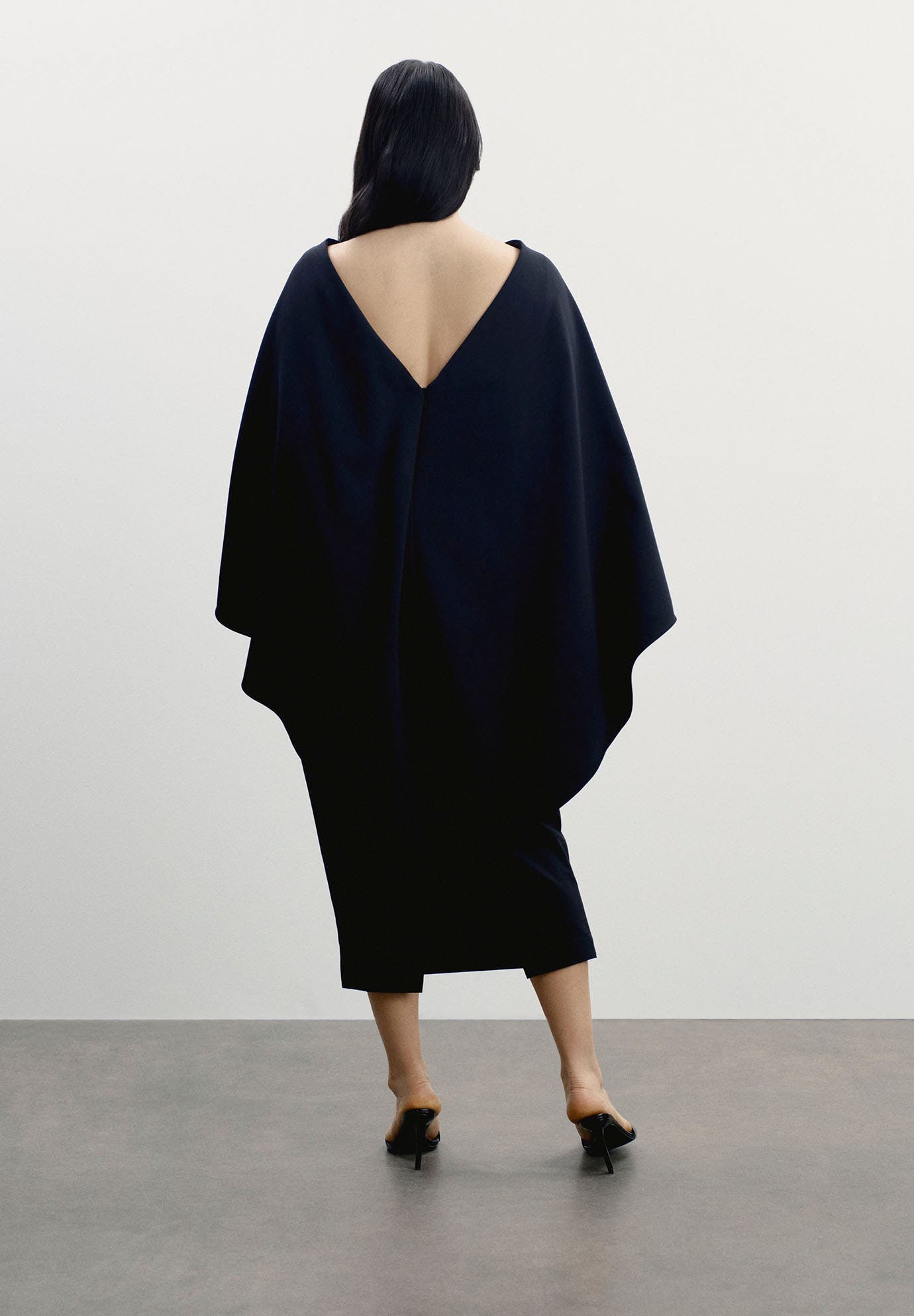 Structured Cape Midi Dress - image 2