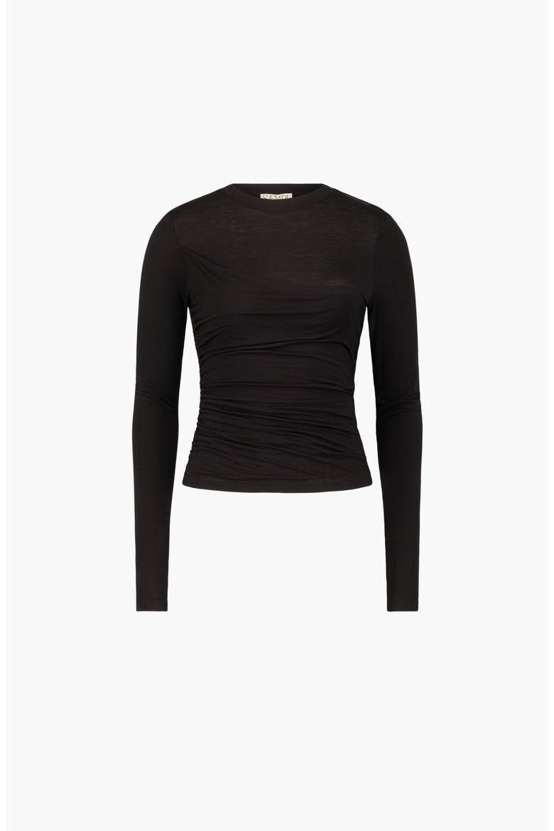 Shea Draped Long Sleeve Top, Main, color, Black