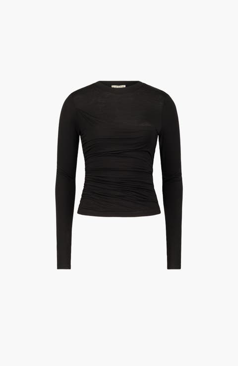 Shea Draped Long Sleeve Top