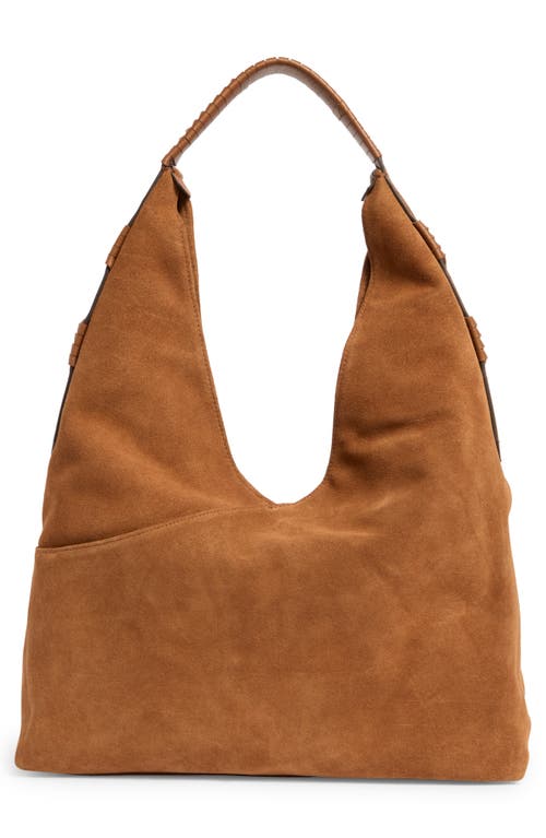 Aimee Stardust Leather Hobo Bag In Brown