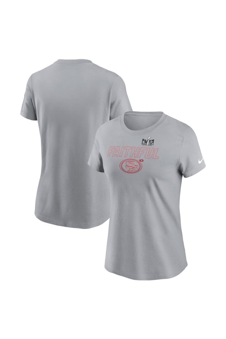Women's Nike  Gray San Francisco 49ers Super Bowl LVIII Local Essential T-Shirt, Main, color, Gray