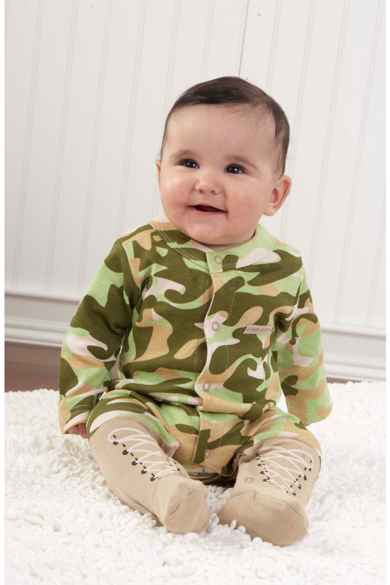 Big Dreamzzz Camo 2-Piece Cotton Sleeper Gift Set, Alternate, color, GREEN