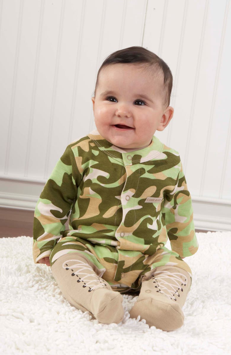 Baby Aspen Big Dreamzzz Camo 2-Piece Cotton Sleeper Gift Set, Alternate, color, Green