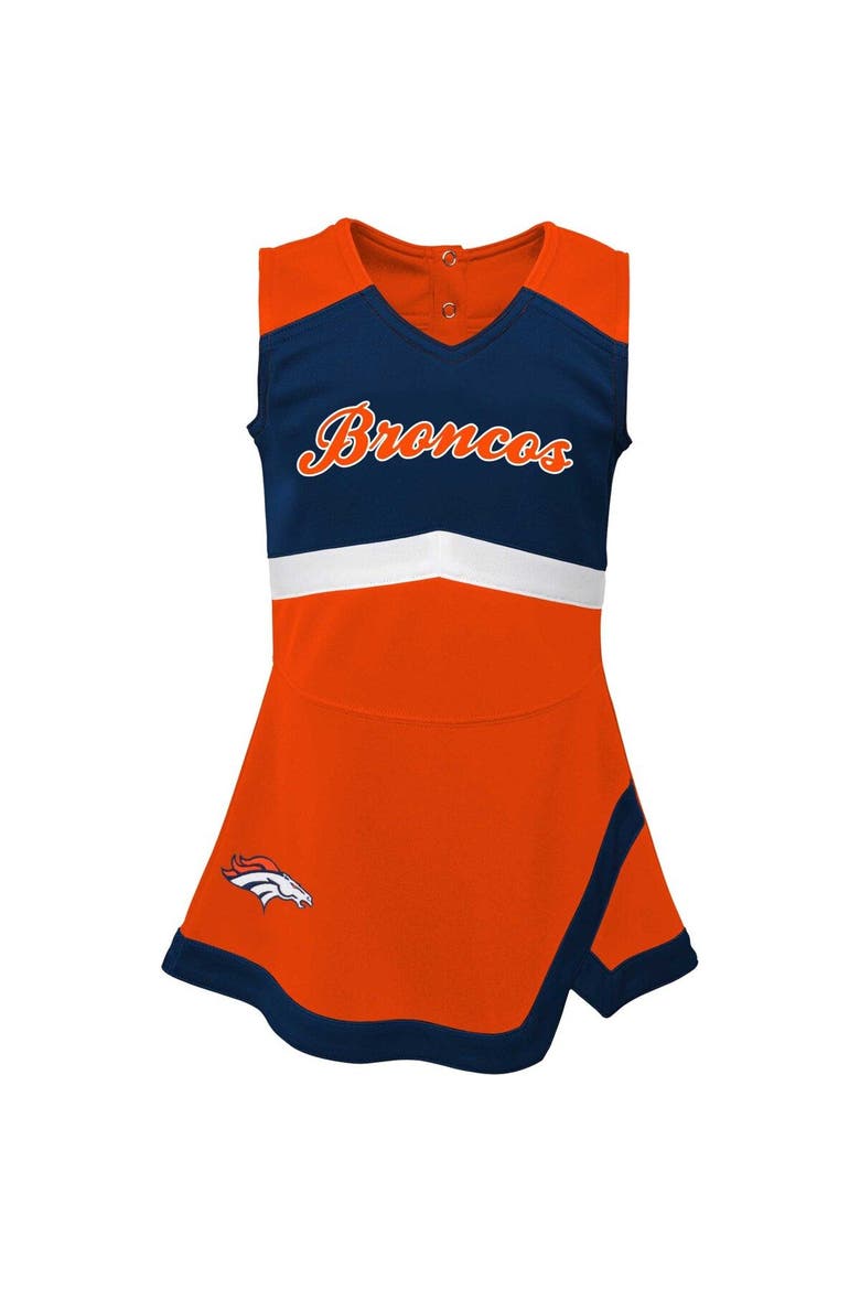 Girls Infant Orange Denver Broncos Cheer Captain Jumper Dress, Alternate, color, Orange