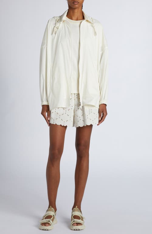 Moncler Hooded Shirt Jacket In White